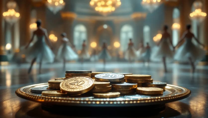 A collection of ballet-themed bimetallic coins from various countries showcasing their beauty.